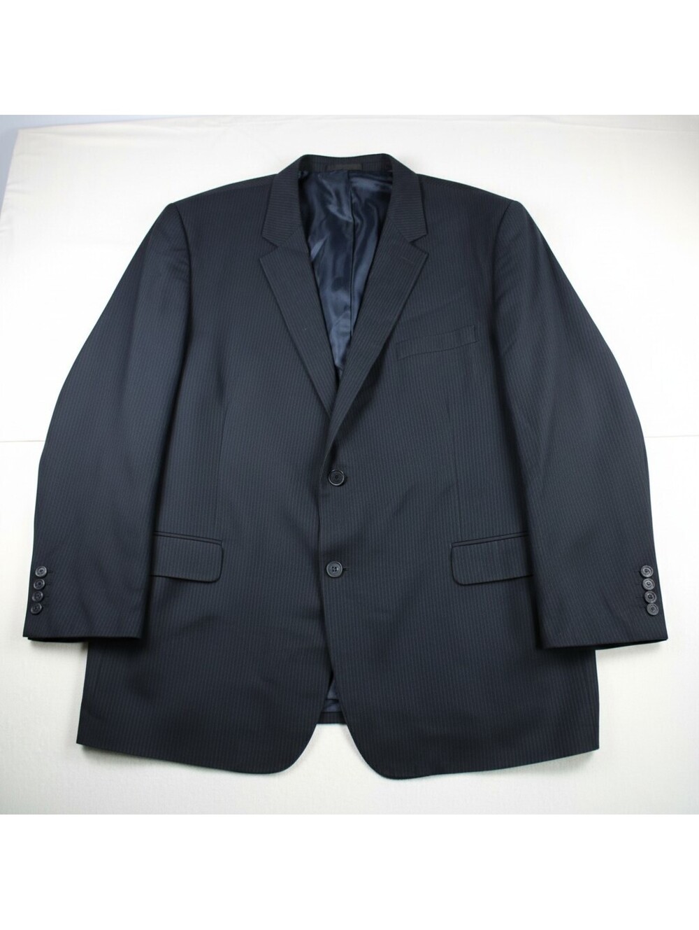 Andrew Fezza Men's Pinstripe Suit Jacket Charcoal Black Two Button 44R 46R*